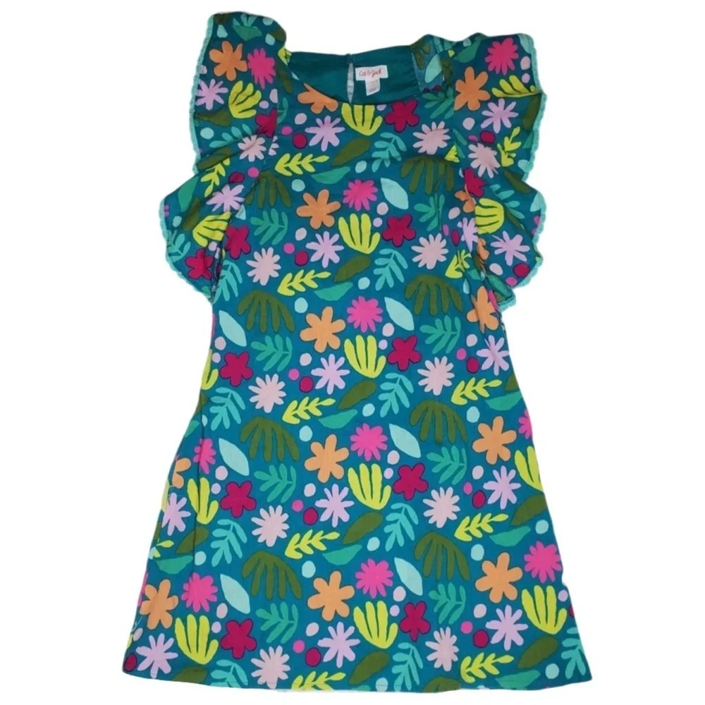 Cat & Jack Green Floral Print Girl’s Dress